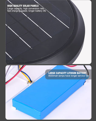 35/65 / 85CM الفولاذ المقاوم للصدأ LED للطاقة الشمسية حديقة ضوء 6500LM دعم باهتة