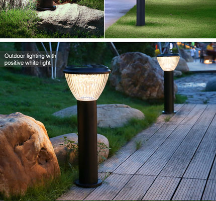35/65 / 85CM الفولاذ المقاوم للصدأ LED للطاقة الشمسية حديقة ضوء 6500LM دعم باهتة