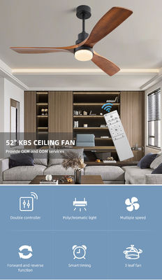 120V AC DC مروحة سقف خشبية ضوء التحكم عن بعد غرفة المعيشة الثريا