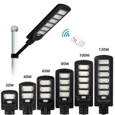 6000K 100W 200W 300W أضواء الشوارع بالطاقة الشمسية مصباح خارجي Ip65 جهاز التحكم عن بعد