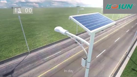 الكل في واحد 14000lm 30W 80W LED بالطاقة الشمسية ضوء الشارع 18V تثبيت القطب
