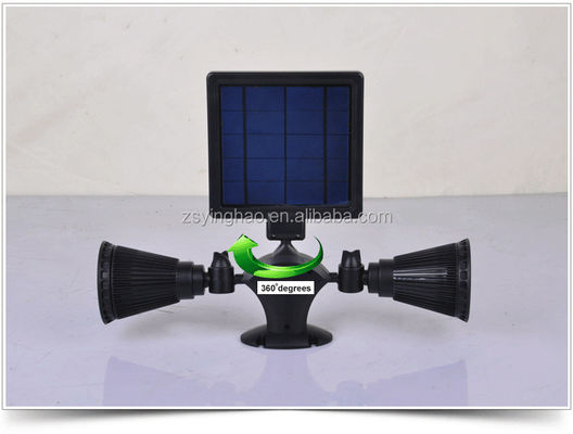 12 LEDs 20-600Lumen Solar Motion Sensor Spotlight مصباح شمسي مزدوج الرأس
