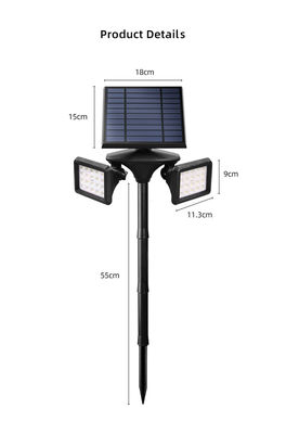 ماء Ip65 600LM 40 LED للطاقة الشمسية حديقة ضوء PIR تعمل بالطاقة الشمسية أضواء الحديقة