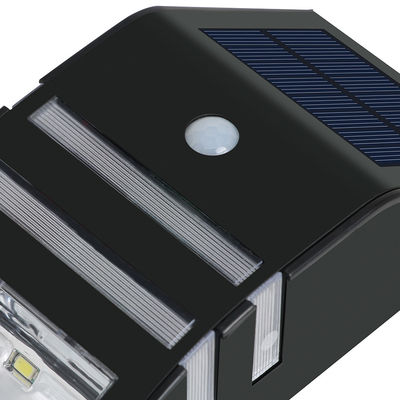 أسود 120LM LED الشمسية الاستشعار الجدار الخفيفة في الهواء الطلق 8-10Hours وقت العمل