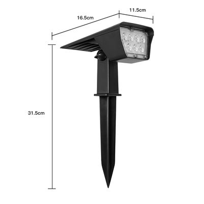 20000 ساعة 300lm في الهواء الطلق LED للطاقة الشمسية حديقة ضوء 180 درجة زاوية الشعاع