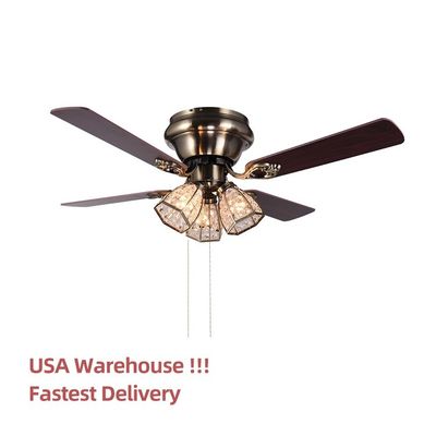 100lm / w 120V 48 بوصة مروحة سقف ضوء أربعة ريش مروحة سقف مع الضوء