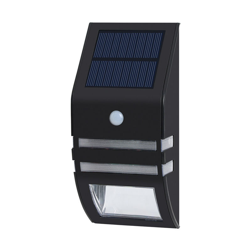 أسود 120LM LED الشمسية الاستشعار الجدار الخفيفة في الهواء الطلق 8-10Hours وقت العمل