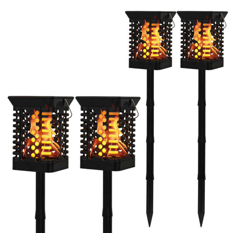 أبيض دافئ IP65 75 LED للطاقة الشمسية حديقة ضوء 100lm / w شعلة مصباح اللهب الشمسي الخفقان